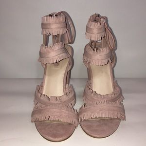 Guess Econi Sandal Shoes Baby Pink Faux Suede 8.5